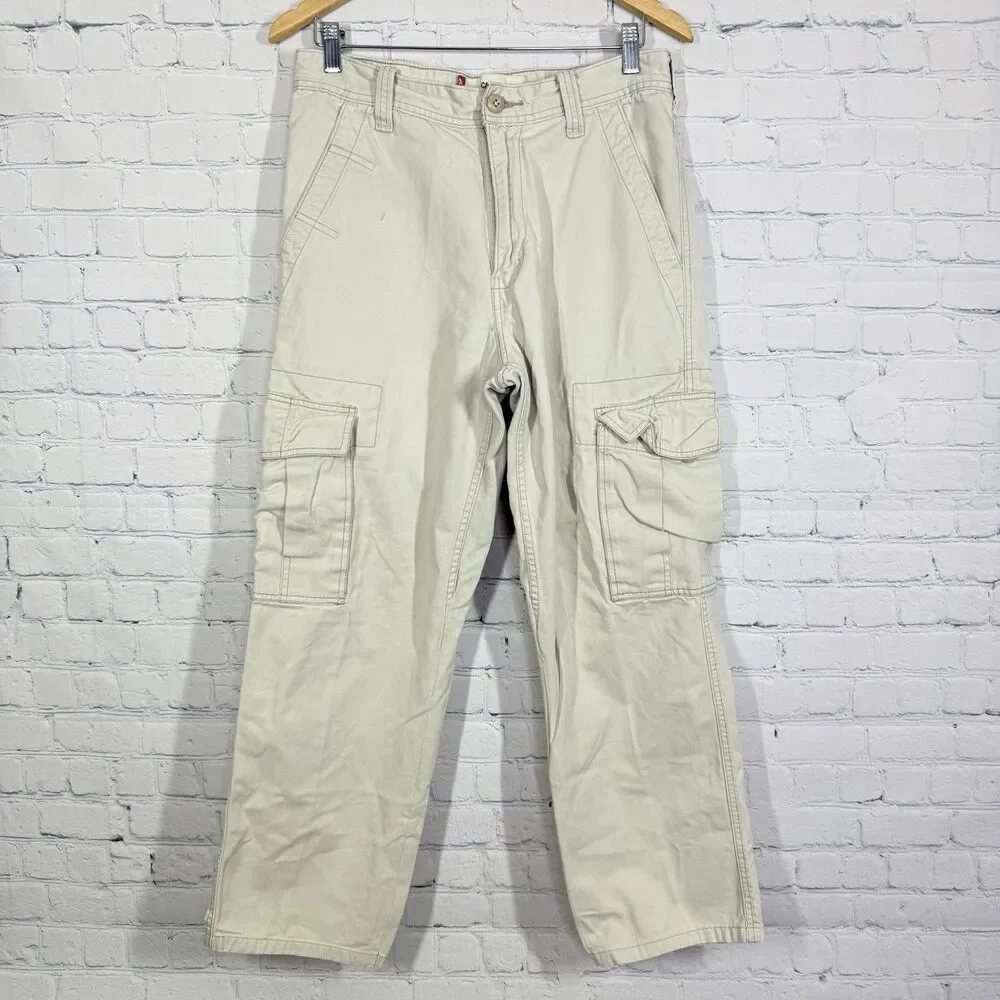 Vintage Y2K Levi's Cargo Pants Men Size 30x32 Beige Baggy Loose Straight Hip Hop